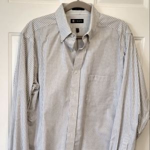 Chaps Mens Long Sleeve Button Down Shirt, Button Blue Striped L (16 1/2 34-35)